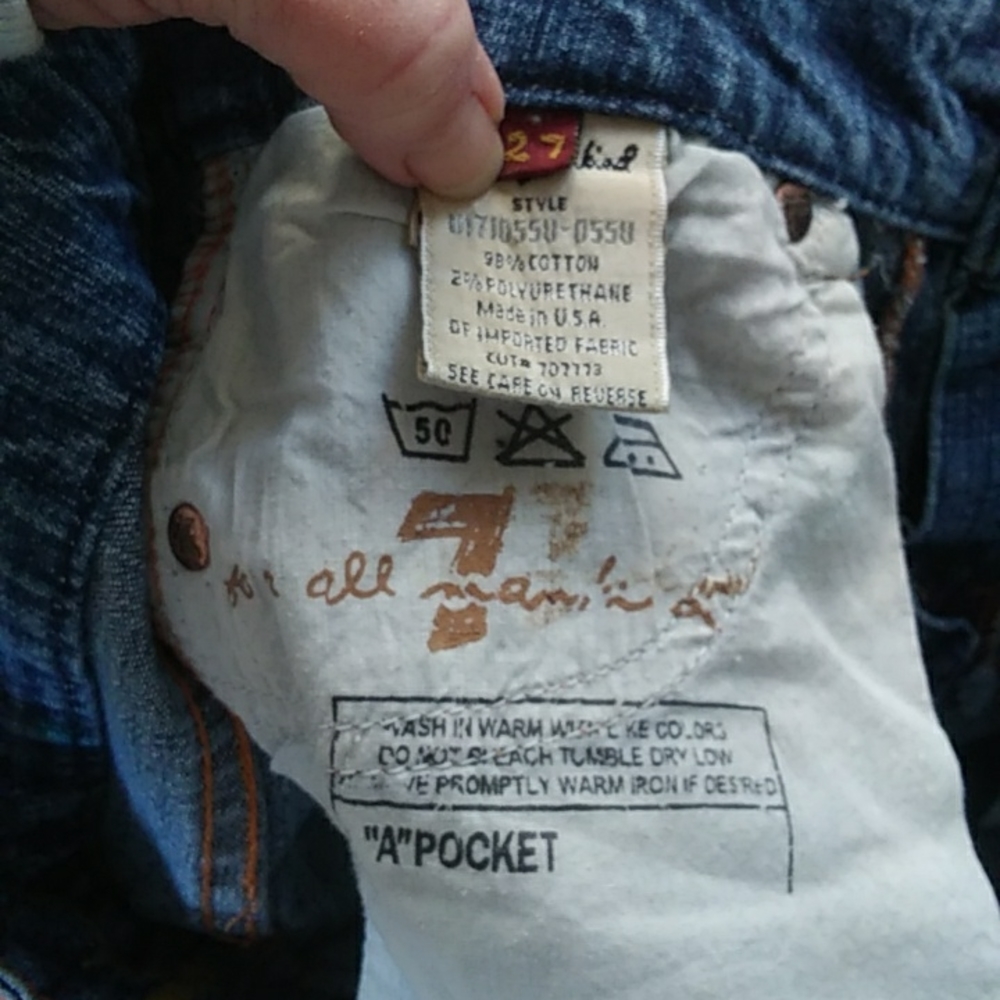 NWT 7 FOR ALL MANKIND CROPPED/FRAYED HEM A POCKET JEANS. Various Sizes - Picture 7 of 9
